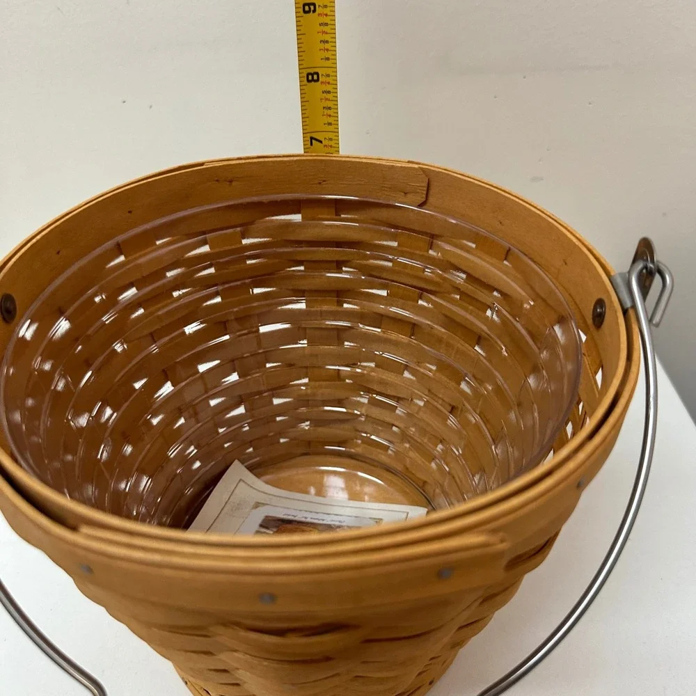 Longaberger Classic Autumn Pail Basket 2002 with Protector and Pamphlet 10068